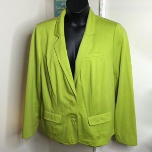 Lime Green Ponte Knit Blazer 2 Buttons 24W